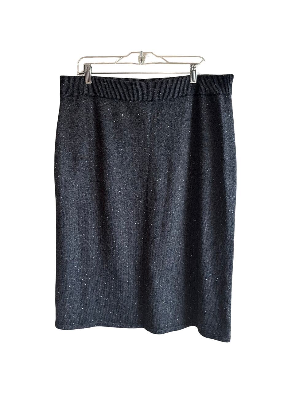 Talbots Knit Pull on Sweater Skirt Marled Gray XL